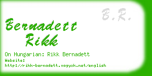 bernadett rikk business card